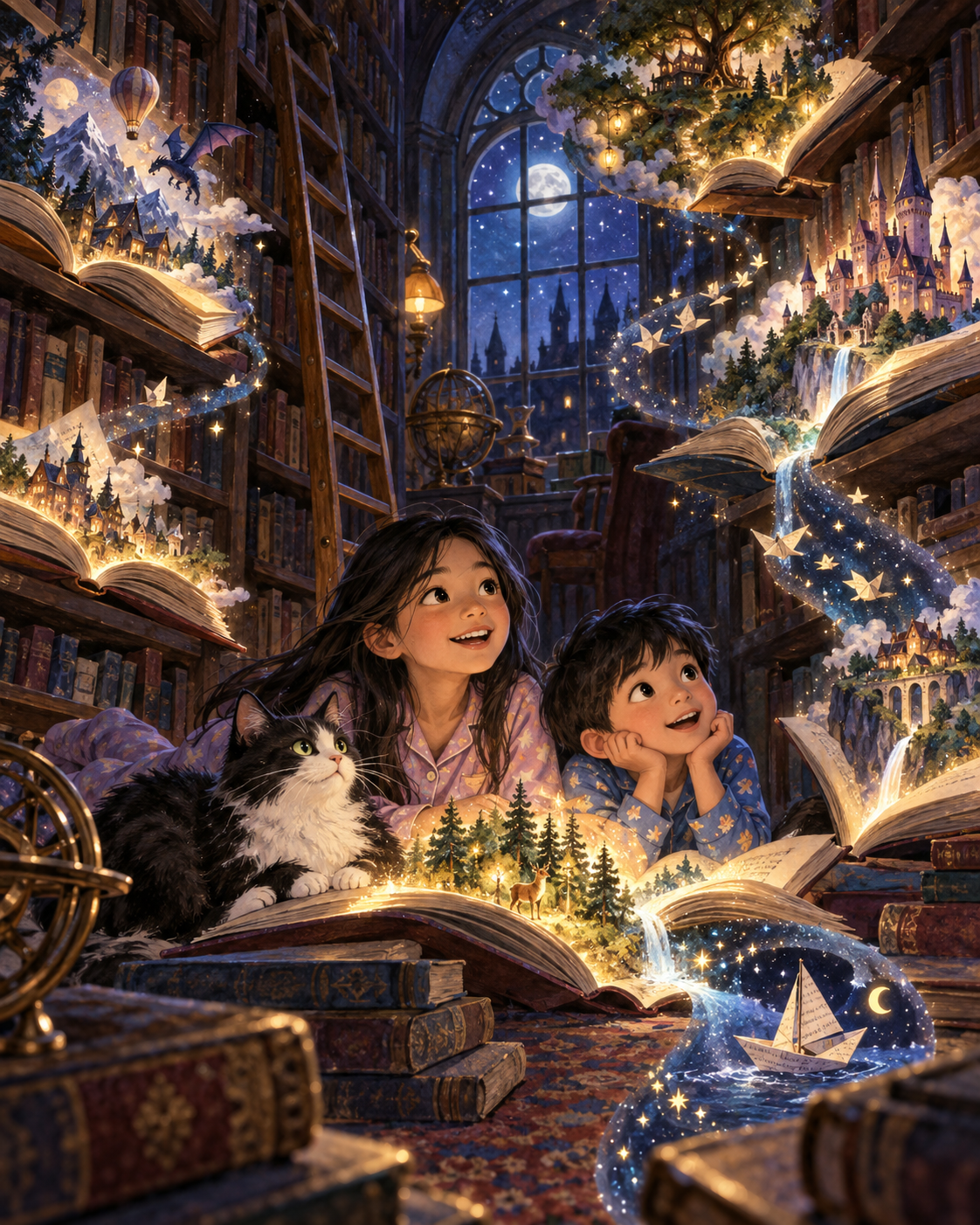 Fictional sample artwork for The Library After Midnight